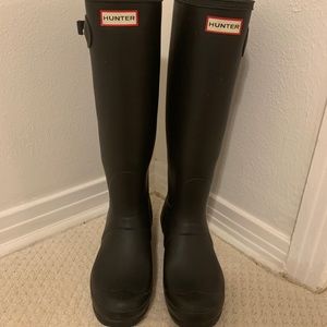 Matte Black Tall Hunter Rainboots